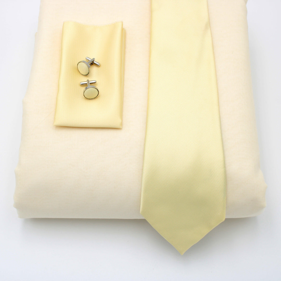 Cream Yellow Turban & Tie Set - Meri Dastar