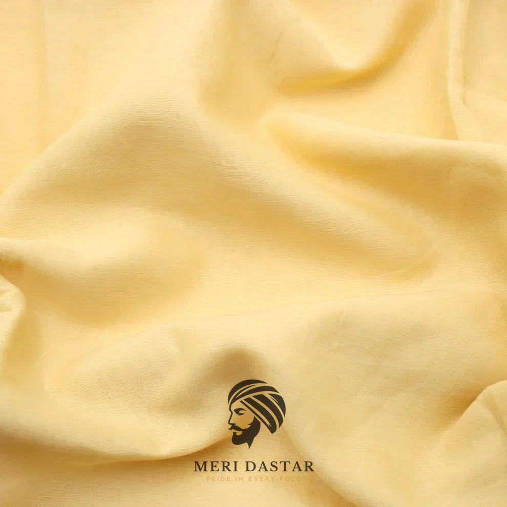 Pastel Yellow Turban Premium Full Voile | Meri Dastar
