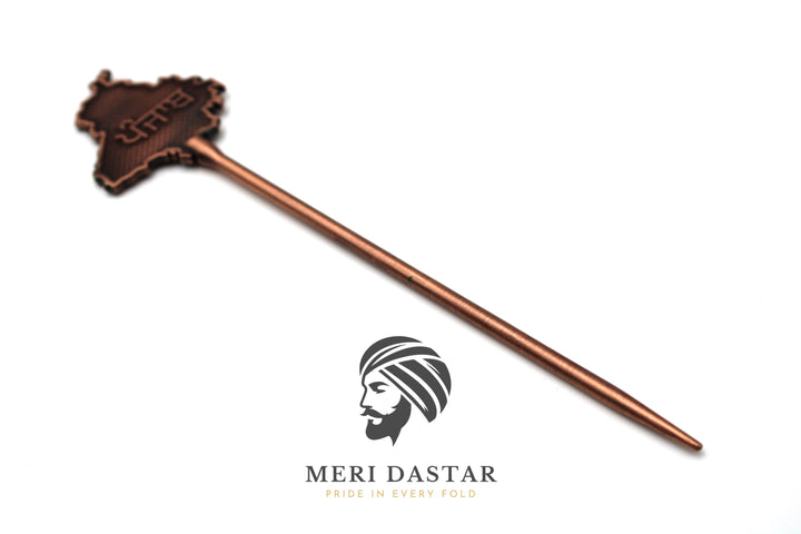 Bronze map of Punjab with text on a white background