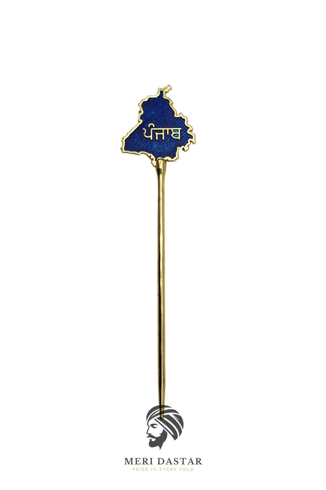 Golden Metallic map of Punjab with text on a white background